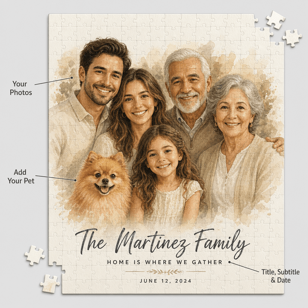 Timeless Watercolor Family Portrait